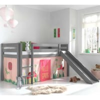 Halfhoogslaper Astrid grijs met glijbaan - spring