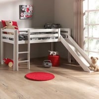 Halfhoogslaper met glijbaan Astrid - wit