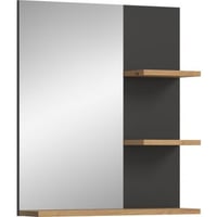Spiegel Canu Xonox met Opbergplanken - 63x73x16 cm - Basaltgrijs