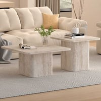 Salontafelset Destiny | 60 x 60 x 52 cm / 80 x 80 x 42 cm | Beige design