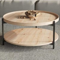 Salontafel Davina | Ø80 x 40 cm | Old Oak-design