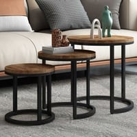 Set van 3 salontafels Amana Ø 45 cm-mangohout
