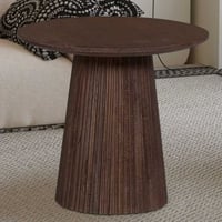 Miguel Ronde Salontafel 50cm donkerbruin | Massief Mangohout | H46 x B50 x D50cm