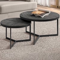 Set van 2 salontafels Arya - zwart mangohout