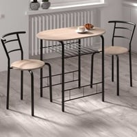 Tafel met 2 stoelen Ada-sonoma eik/zwart metaal