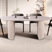 Ovale eettafel Lagos - 200x110x76cm - travertin