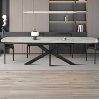 Verlengbare eettafel Aries - 160/240x90x77cm - gesinterde steen - beige