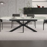 Verlengbare eettafel Hestia - 180/220x90x76cm - gesinterde steen - beige