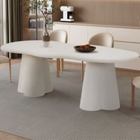 Eettafel Faro - 220x100x76cm - cementverf - wit