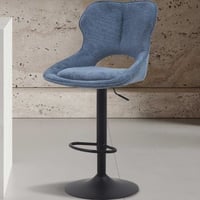 Barstoel Morris - 51x53x100-121cm - verstelbaar - blauwe stof