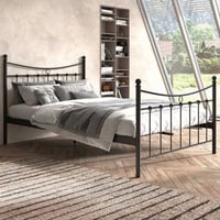 Bed Liza 140x200 met lattenbodem - zwart