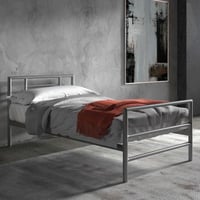 Metalen Bed Sandro 90x200 cm - grijs - extra stevig
