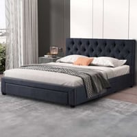 Tweepersoonsbed Siena 160x200 met lattenbodem en opbergruimte | antraciet