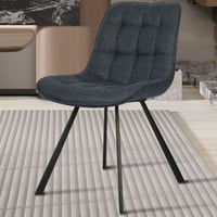 Ariba Donkerblauwe stoffen stoel met metalen poten | 80 x 51 x 61 cm