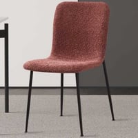 Roze Bouclé Alice Stoel | Metalen Poten | H81,5xB42xD57cm