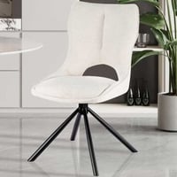 Eetkamerstoel Morris - 48x59.5x90cm - draaibaar - beige stof