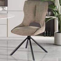 Eetkamerstoel Morris - 48x59.5x90cm - draaibaar - lichtbruine stof