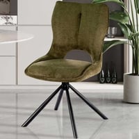 Eetkamerstoel Morris - 48x59.5x90cm - draaibaar - groene stof