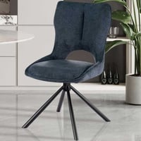 Eetkamerstoel Morris - 48x59.5x90cm - draaibaar - blauwe stof