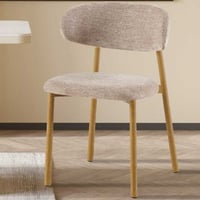 Eetkamerstoel Coco - 53x52x78cm - metaal/zandkleurige stof