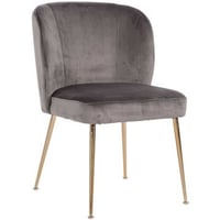 Eetkamerstoel Cannon fluweel - grijs/goud