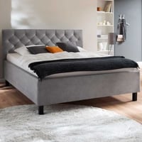 Bed San Marino 180x200cm met opbergruimte kunstleer - grijs/zwart
