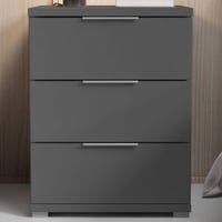 Nachtkastje Smilla - 42x46x61cm - 3 lades - grafietgrijs