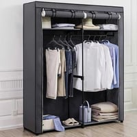 Stoffen draagbare kledingkast | opvouwbaar kledingrek voor slaapkamer kast | 43x140x174cm Grijs