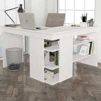 Hoekbureau Stylo - 120x45x74cm - met opbergruimte - wit