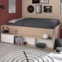 Bed met opbergruimte Taravel 140x200 - Jackson eik/wit