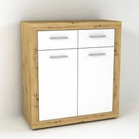 Commode Turbo met 2 deuren & 2 laden - oude eik/hoogglans wit