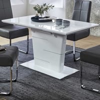 Eettafel Lisas 140/180x80cm-hoogglans wit 