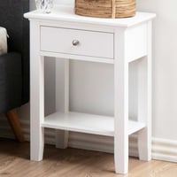 Nachtkastje Linnea - 45x34x62,8 cm - met lade - wit