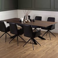 Roestbruine rechthoekige eettafel - 200/240x100cm