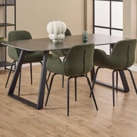 Eettafel Antalya - 180x90x75cm - keramiek - zwart marmerdecor