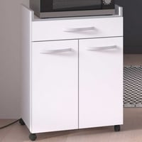 Bijzetkastje met wieltjes Easy - wit 