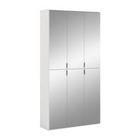 Kledingkast Projekt X Xonox - Wit Laminaat & Spiegelglas - 91x193x34 cm