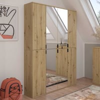 Kledingkast Projekt X Emob - Artisan Oak - 121x193x34cm - Spiegeldeuren