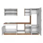 Kitchenette Sorrella 270cm met ruimte voor oven en koelkast - wit/eik