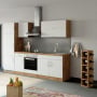 Kitchenette Sorrella 270cm met ruimte voor oven en koelkast - wit/eik