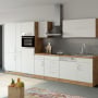 Keukenblok Sorrella 360cm met ruimte voor vaatwas, oven, koelkast en diepvries - wit/eik