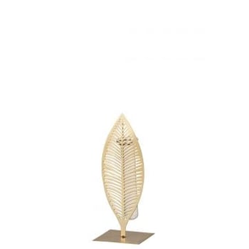 Vaasje 1 tube 1 veer metaal/glas goud small