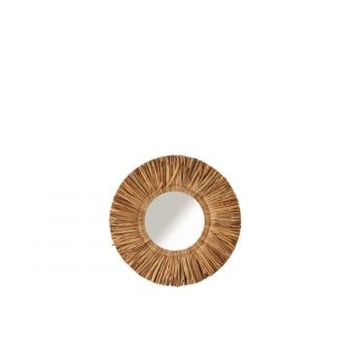 Spiegel maurice rond waterhyacint bruin small