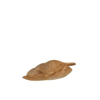 Schaal blad teak hout naturel small