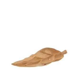 Schaal blad teak hout naturel medium