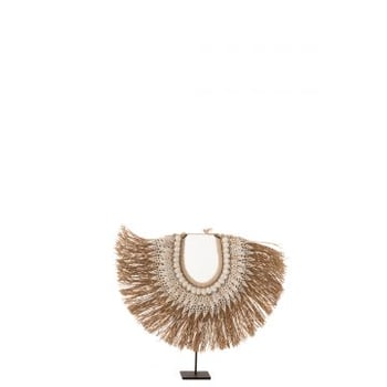 Ketting+staander dora schelpen/zeegrass wit small