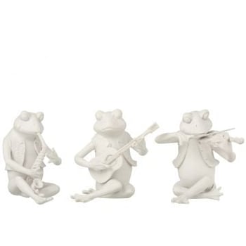 Kikker muziek zittend poly wit large assortiment van 3
