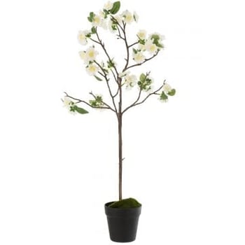 Bloesemboom plastiek wit/bruin medium