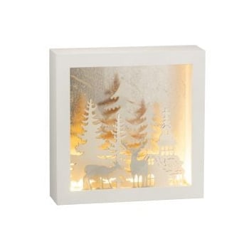 Kader 3d led winter pvc/glas zilver