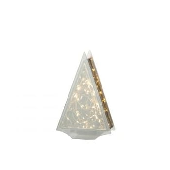 Decoratie led driehoek glas goud medium